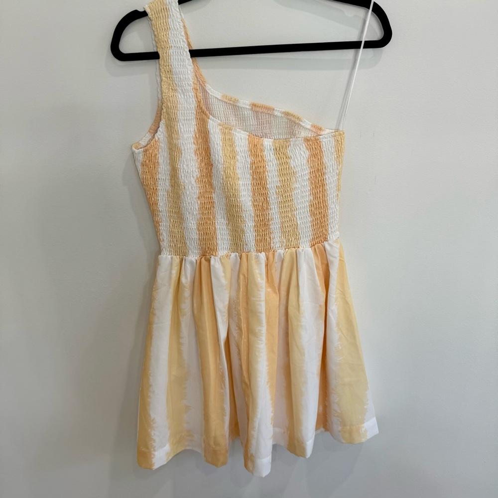Petal & Pup Yellow and White Striped One-Shoulder Sundress - Picture 8 of 9
